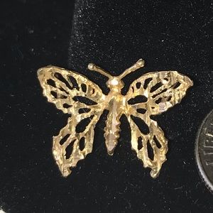 14k Gold Filagree Butterfly Pendant
